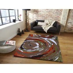 Presto Green & Brown Polyester Carpet-33