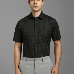 Louis Philippe Black Cotton Regular Fit Printed Shirt-image-27