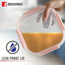 Bergner Borosilicate Transparent Rectangular Tiffin box with Air Tight Lid (1.5 L) image 5
