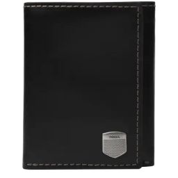 Fossil Black Solid Tri-Fold Wallet-picture-4