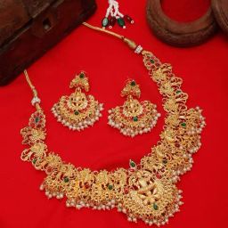 YouBella Gold Plated Temple Jewellery Set-picture-30