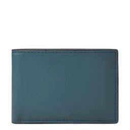 Fossil Blue Solid Bi-Fold Wallet-picture-2