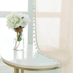 Urban Space Cream Polyester Long Door Curtain with Eyelets & Tiebacks (8 ft)-3