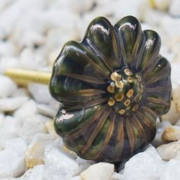 The Decor Mart Set Of 6 Green & Gold-Colored Ceramic Decorative Knobs-21