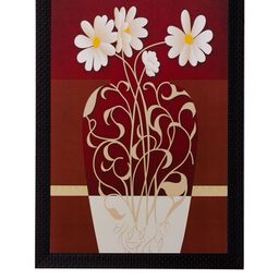 eCraftIndia Multicoloured Floral Pot UV Wall Art-image-75