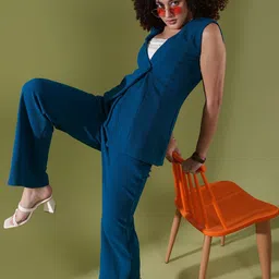 SIDYAL V-Neck Blazer With Trousers Co-Ords-image-73