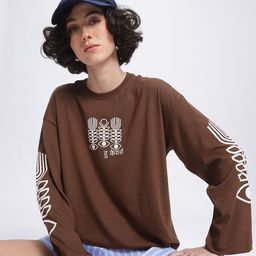 DressBerry Who Cares Printed Relaxed Fit T-shirt-image-59