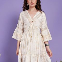 Boholyfe Ivory bloom muse short dress-image-75