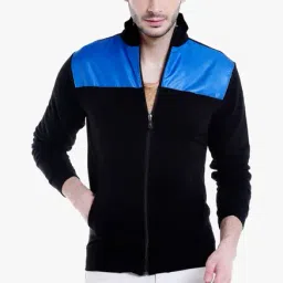 Campus Sutra Black Regular Fit High Neck Jacket-image-101