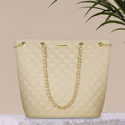 FLYING BERRY Checked PU Structured Shoulder Bag with Quilted-38