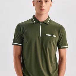 Red Flame Men Polo Collar Pockets T-shirt-image-62