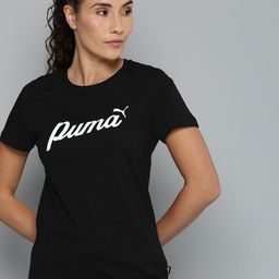 Puma Women Script Logo Graphic Printed Pure Cotton T-shirt-14