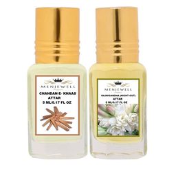 Menjewell Yellow Set of 2 Chandan-E-Khaas & Rajnigandha Attar-16