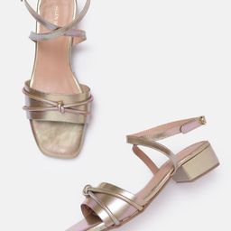 Allen Solly Open Toe Block Heel Sandals with Bow Detailing-3