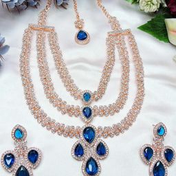 VATSALYA creation Women Turquoise Blue Jewellery Set-image-30