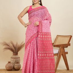 SHANVIKA Floral Printed Pure Cotton Saree-image-51