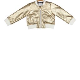 Allen Solly Junior Girls Gold-Toned Solid Bomber Jacket-image-20