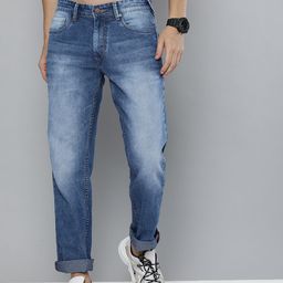 HERE&NOW Men Blue Heavy Fade Stretchable Jeans-image-46