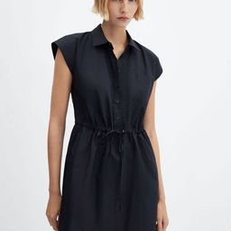 MANGO Cotton Waist Tie-Up Shirt Mini Dress-picture-32