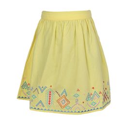Miyo Girls Yellow Solid Flared Knee Length Skirt-image-39