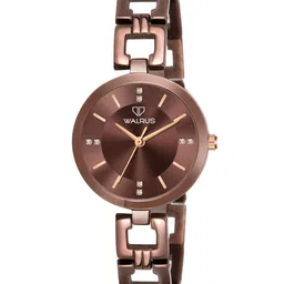 Walrus Women Brown Brass Dial & Brown Stainless Steel Bracelet Style Straps Analogue Watch-image-45