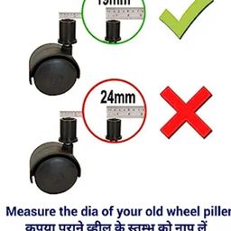 Nixnine Heavy Duty 2" Symphony Air Cooler Wheels 19mm Piller Size top 3/4 inch Twin Wheel Cooler Caster Wheel, Pack of 4, Black image 3