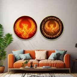 The Castle Decor 2 Piece Yellow & Orange Birds and Animals Wooden Wall Art-41