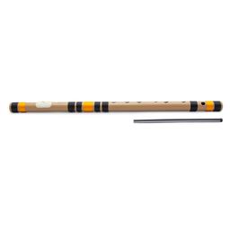 Radhe Flutes Octave Right Handed C Natural Bansuri With Velvet Cover - Beige-picture-11