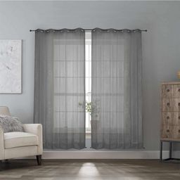 Hippo Eyelet Curtain Pack of 2 Grey - 4.5 x 4.5 Feet-picture-31
