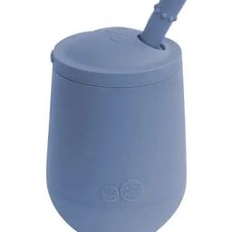 Ezpz Mini Cup Straw Training System 100% Silicone Training Cup for Infants Toddlers  - Blue-24