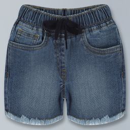 Kiddopanti Washed Denim Hot Shorts - Midnight Blue-image-3