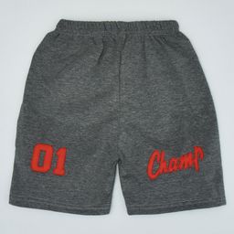 Kiwi 100% Cotton Champ Embroidered Shorts - Grey-image-18
