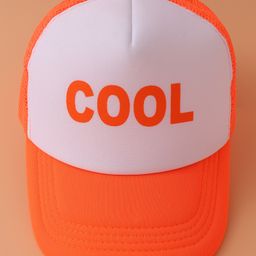 Pine Kids Baseball Cap Text Print - Orange-13