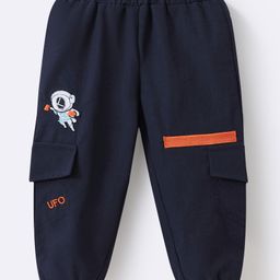 Mark & Mia Trouser With Space Theme Embroidery& Pocket - Navy Blue-image-29