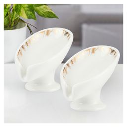KOOKEE Ceramic Soap Holder Dish, Set of 1 Bathroom Accessories for Home, White (Set of 2) (11923)-image-36