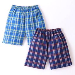 Rikidoos Cotton Pack Of 2 Checked Boxers - Blue & Navy-image-37