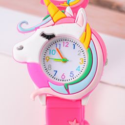 Babyhug Unicorn Shaped Analog Watch Free Size - Fuchsia-22