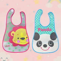 Badal Kidz Plastic Waterproof Baby Feeding Apron with BIB - Pink &Green(Pack of 2)-image-90