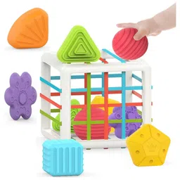 ADKD Shape Sorter Montessori Educational Toys With 6 Blocks (Color May Vary)-picture-43