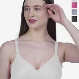 SHYAM SONS FLAIR Navya Pack of 4 Seamless Lightly Padded T-shirt Bras With All Day Comfort-image-91