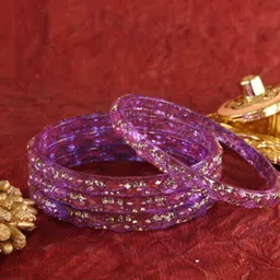ZULKA Set Of 4 Crystal-Studded Bangles-3