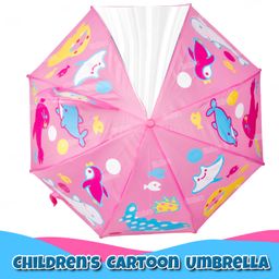 Fiddlerz Umbrella for Kids 100% Waterproof Lightweight Stylish 3D Cartoon Manual Umbrella Pack of 1- Dark Pink (Design As Per Availability) image 2