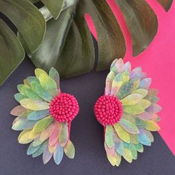 KALAKARI Ceramic Floral Studs-14