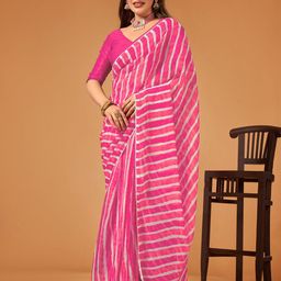 Flip The Style Printed Embroidered Pure Georgette Leheriya Saree-48