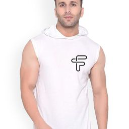 FABSTIEVE Printed Cotton Hooded Gym Vest VK-44B_pt-119 White M-image-62
