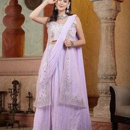 Stylum Lavender Embroidered Ready to Wear Lehenga & Blouse With Dupatta-picture-31