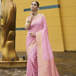 KAYOMMI Floral Zari Pure Silk Banarasi Saree-image-60