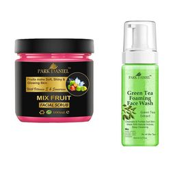 Park Daniel Set Of 2 Green Tea Foaming Face Wash - 150 ml With Mix Fruit Scrub - 100 ml-15