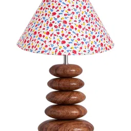 Aura Multicoloured Wood Traditional Abstract Shaped Table Lamp-6
