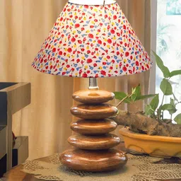 Aura Multicoloured Wood Traditional Abstract Shaped Table Lamp image 5